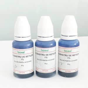 Set of 3 Methylene Blue 1% (Methylthioninium chloride) 60ml total